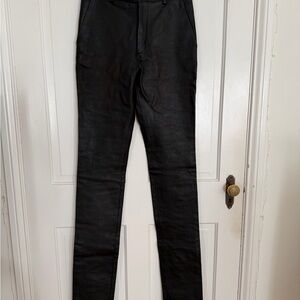 Paul Smith Unisex Distressed Black Leather Pants